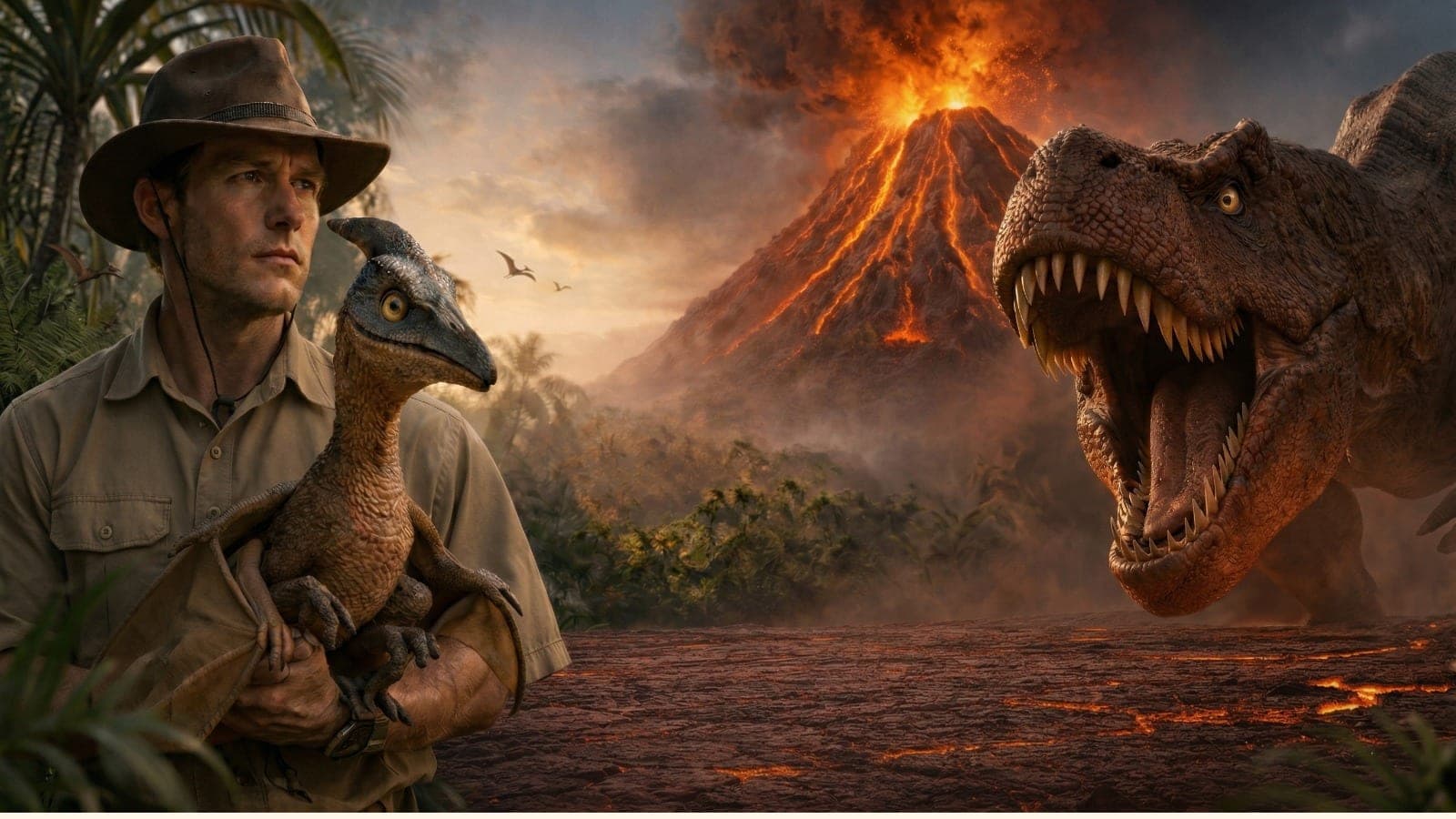 A Jurassic Petting Zoo mobile dinosaur experience set up at a Palm Beach County birthday party